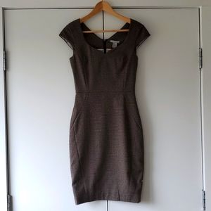 H&M Brown Tweed Pattern Dress Size 2